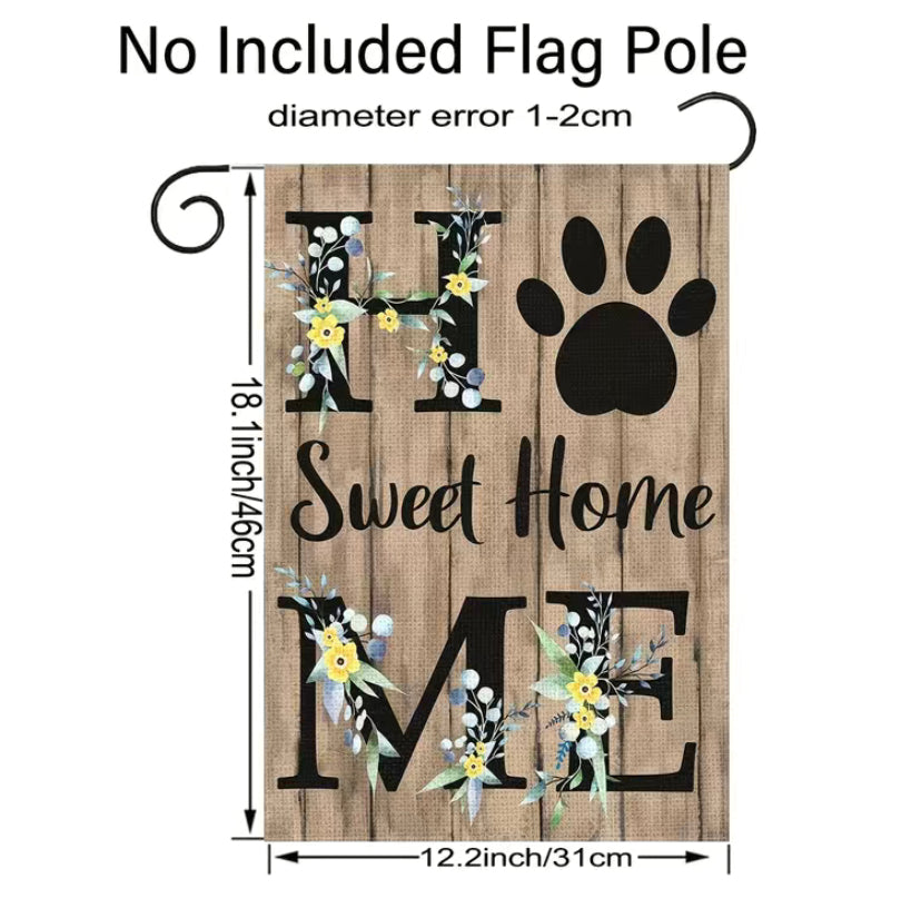 Paw Home Sweet Home garden flag