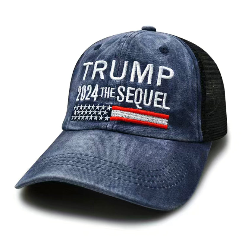 Trump the Sequel hat blue 2024