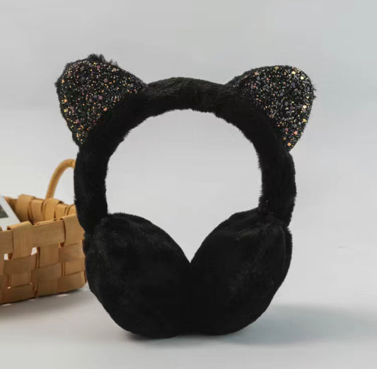 Sequin Cat Ears Earmuffs