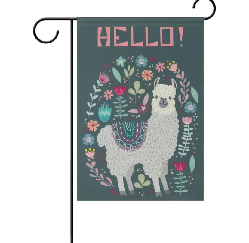 Llama garden flag