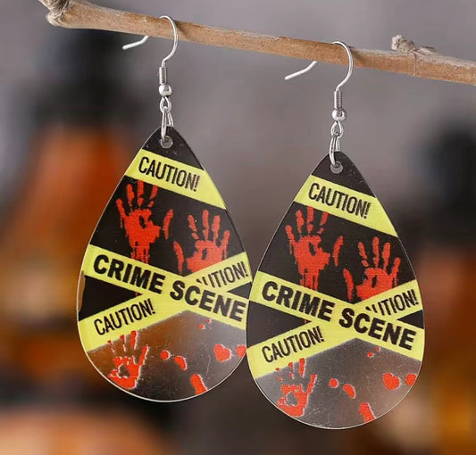 Crime scene earrings
