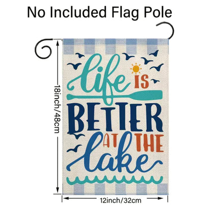 Life is Better At the lake garden flag