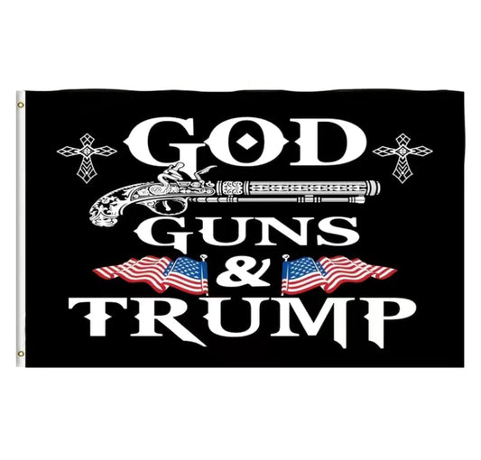 God Guns And Trump Flag