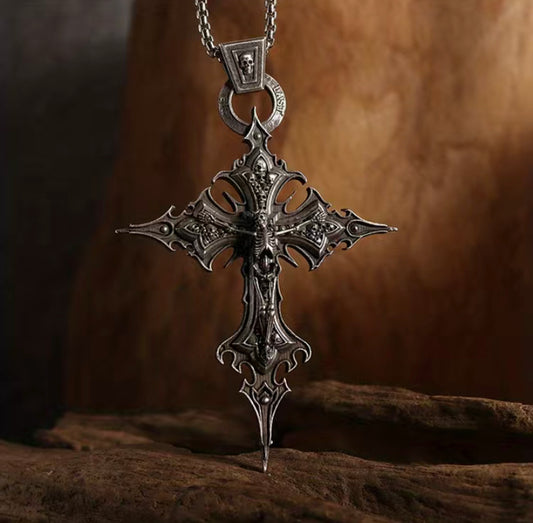 Gothic Skull Cross Necklace