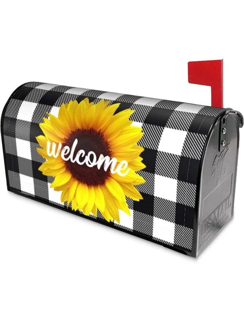 Plaid Welcome Magnetic Mailbox Cover