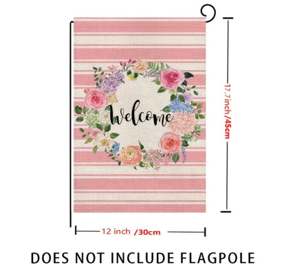 Pink shabby chic garden flag