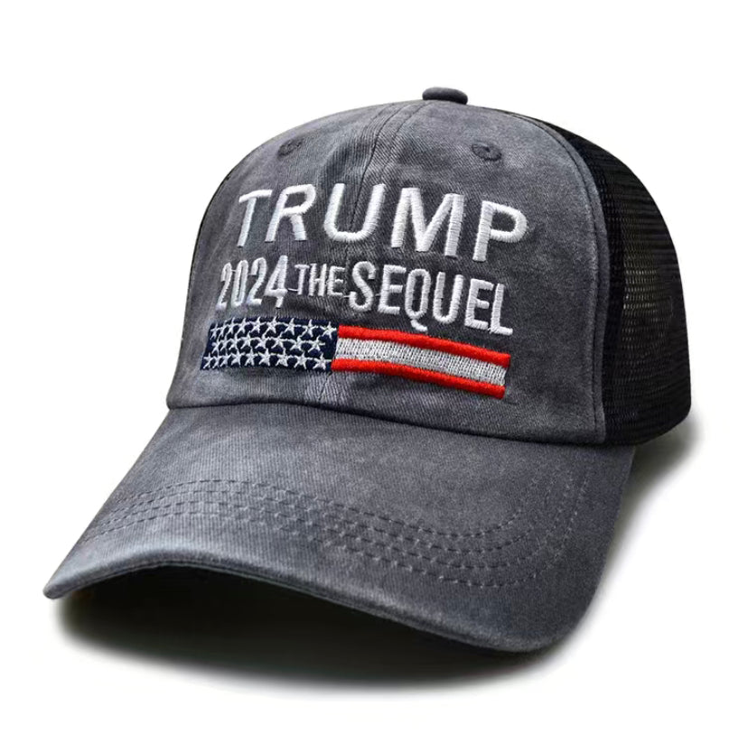Trump the Sequel hat gray 2024