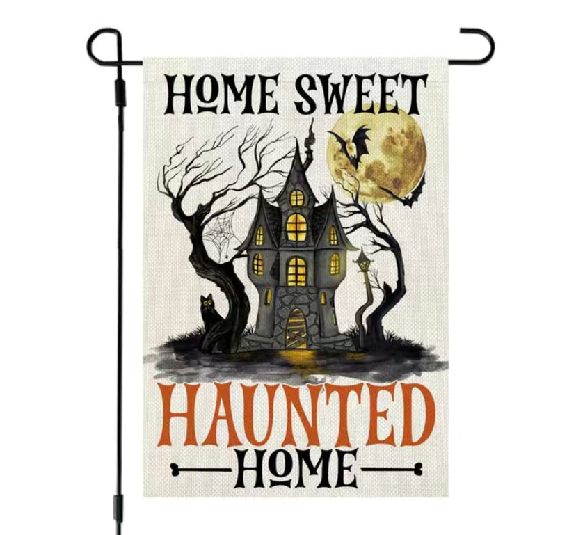 Home Sweet Haunted Home Garden Flag