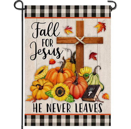 Fall for Jesus garden flag