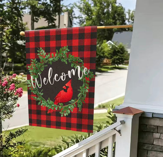 Welcome Cardinal Garden Flag