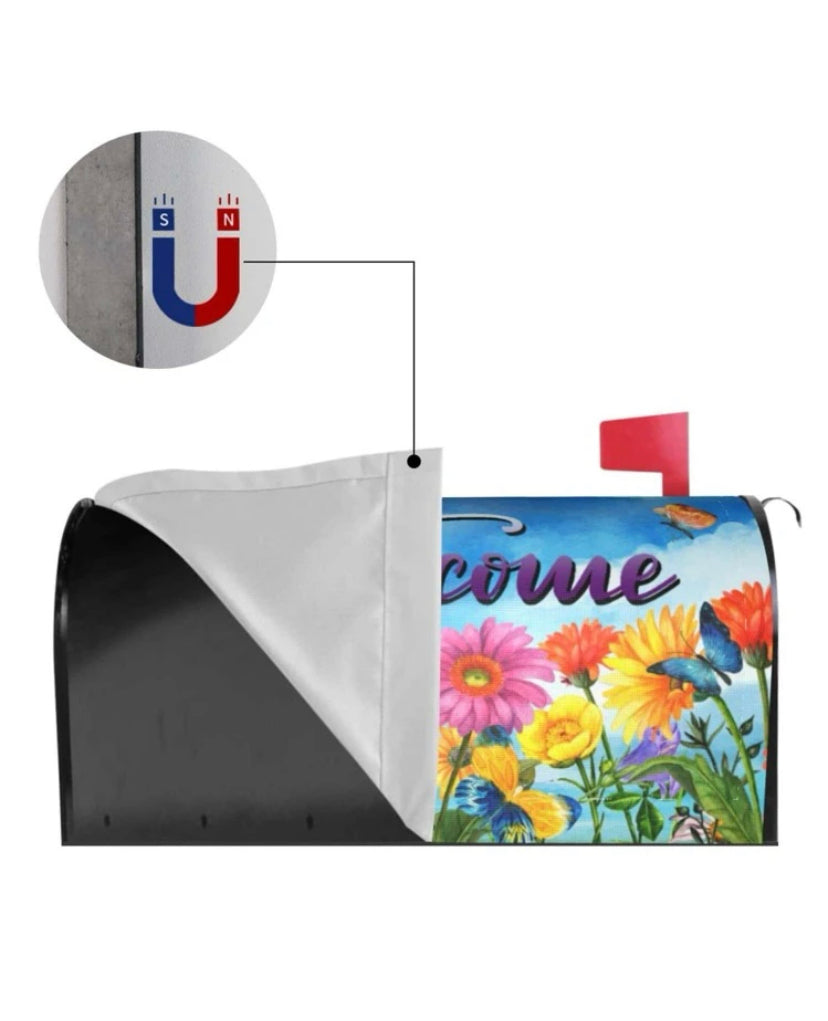 Flowers Welcome Magnetic Mailbox Cover