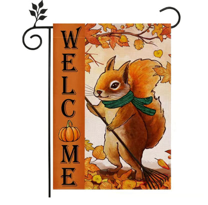 Squirrel Welcome Garden Flag