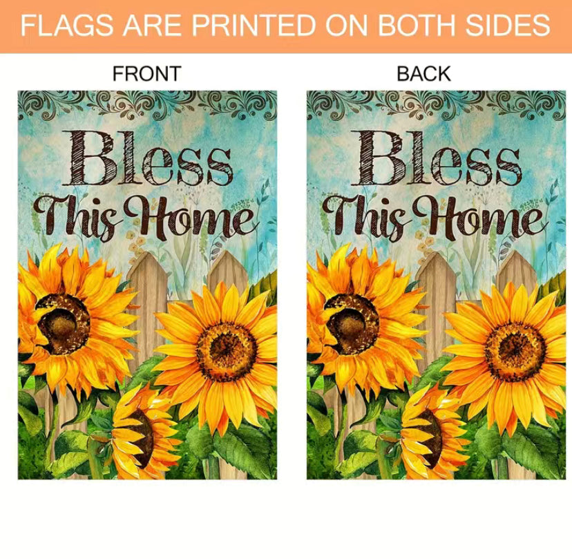 Bless this home garden flag
