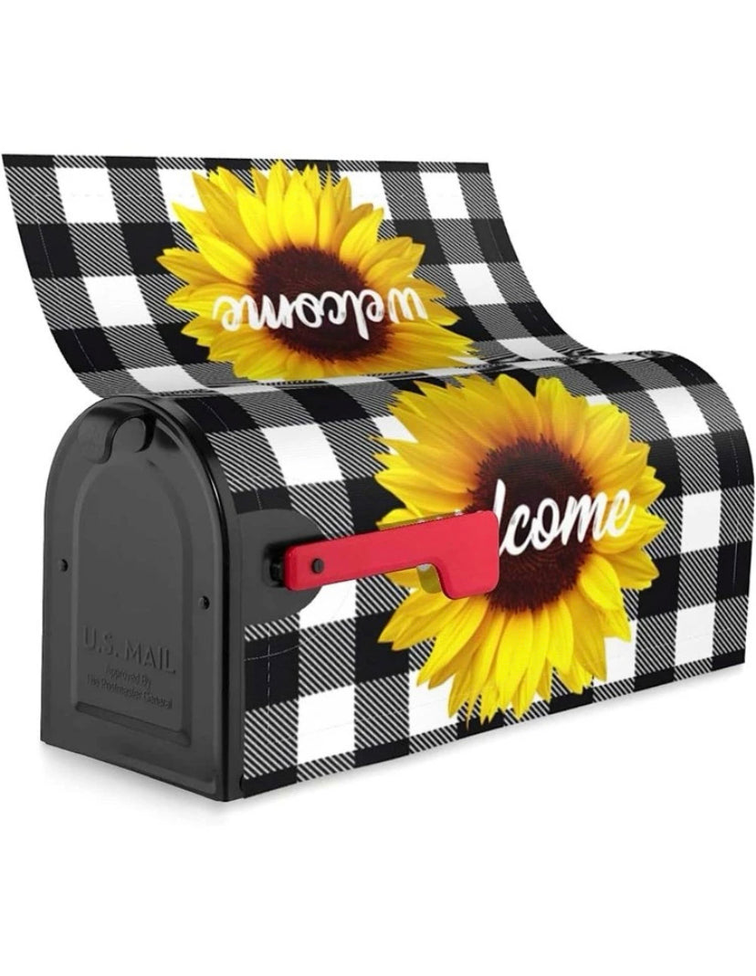 Plaid Welcome Magnetic Mailbox Cover