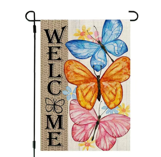 Butterfly garden flag