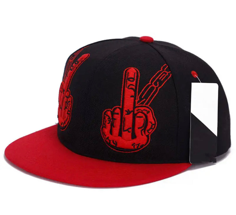 Middle finger Trucker hat: red