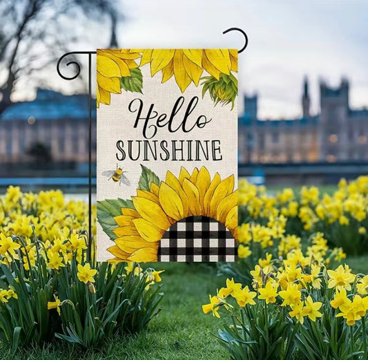 Hello sunshine garden flag