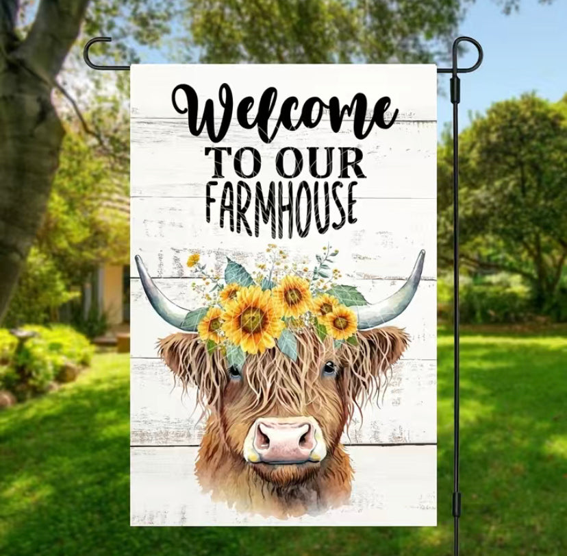 Welcome to our farmhouse garden flag