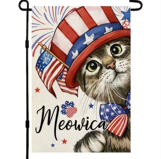 Cat Meowica Garden Flag