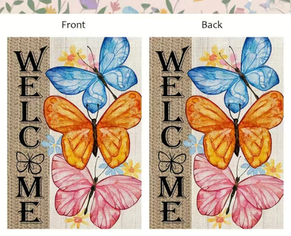 Butterfly garden flag