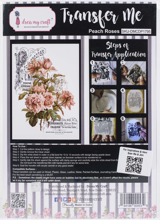 Peach Roses Transfer