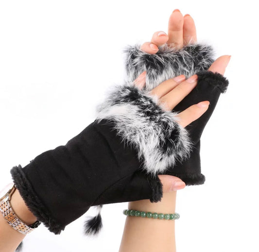 Faux fur Fingerless Gloves