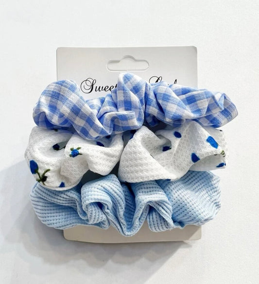 Blue mix Scrunchie Pack 3 pcs