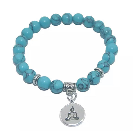 Buddha Bracelet: Lake blue turquoise