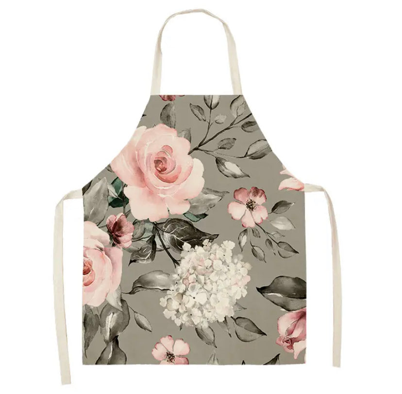 Gray Flower apron
