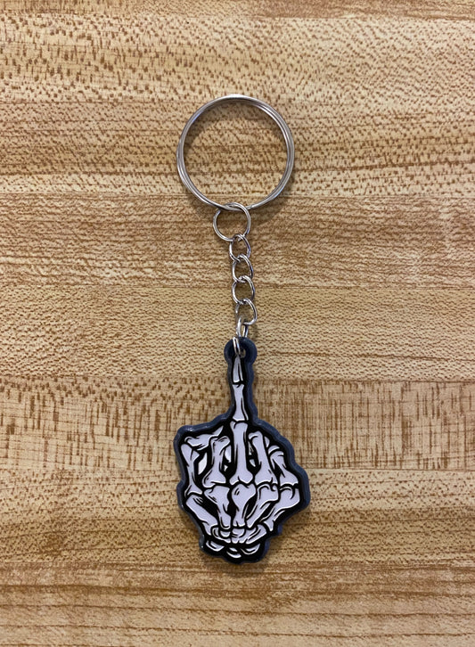 Skeleton Middle Finger keychain