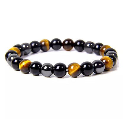 Protection Bracelet: Obsidian, Hematite, Tiger Eye Bracelet