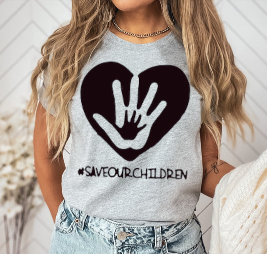 Save Our Children Handprint tshirt