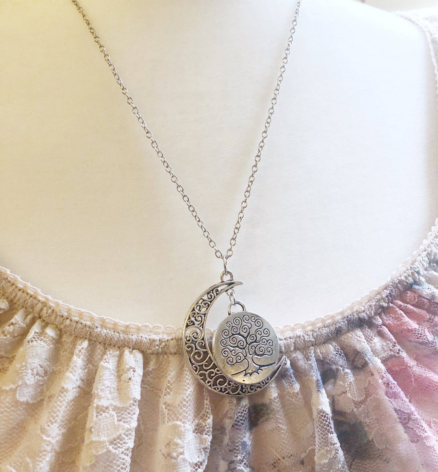 Moon & Tree of life necklace