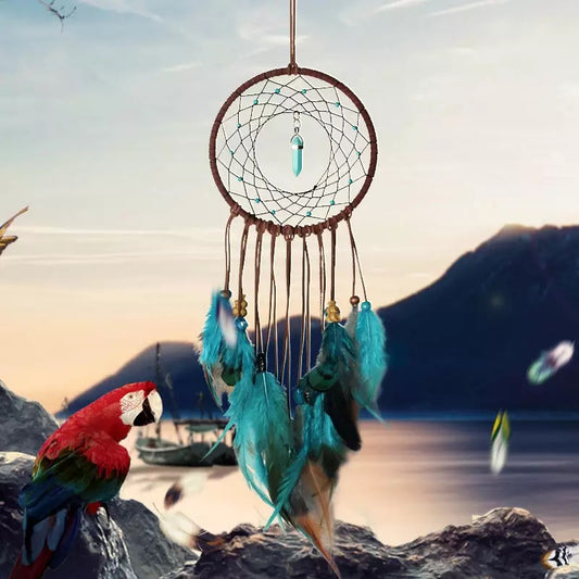 Feather Dreamcatcher with crystal