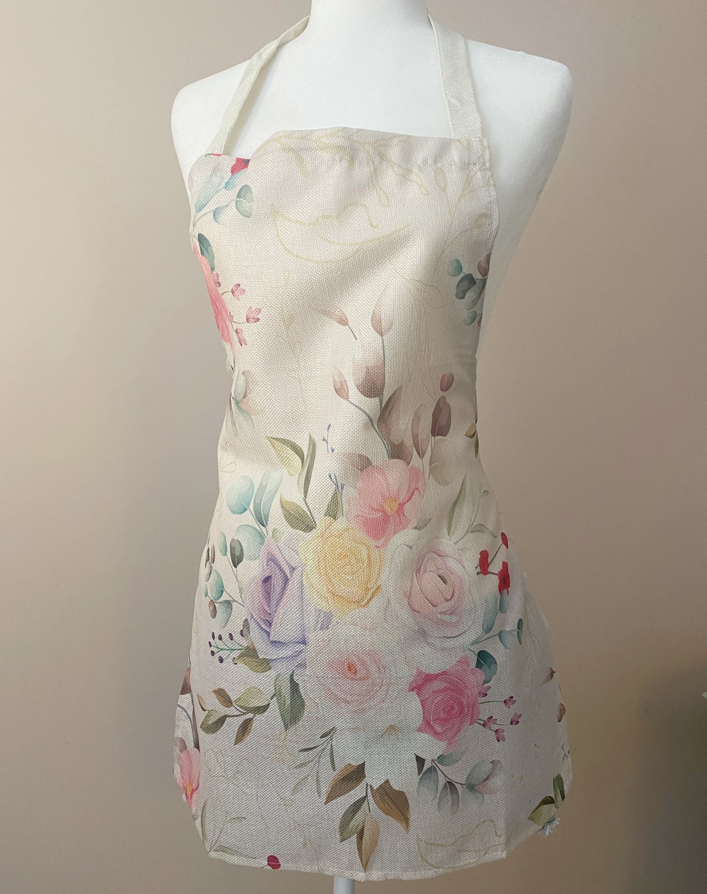 Blush floral apron