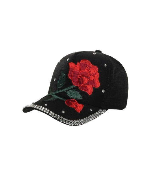 Rose and Rhinestone hat