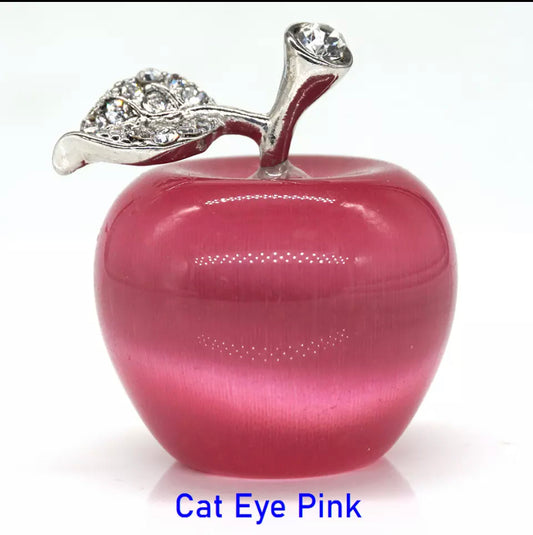 Mini Pink Apple Figurine Natural Crystal