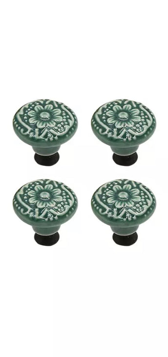 Green knobs set of 4