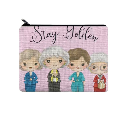 Stay Golden makeup bag/ coin purse