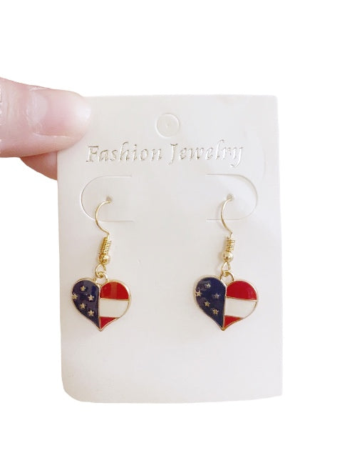 USA Flag Heart earrings