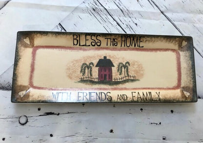 Bless This Home Decorative Tray Ceramic