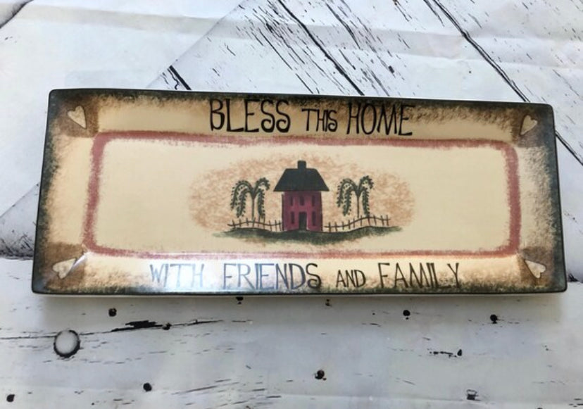 Bless This Home Decorative Tray Ceramic