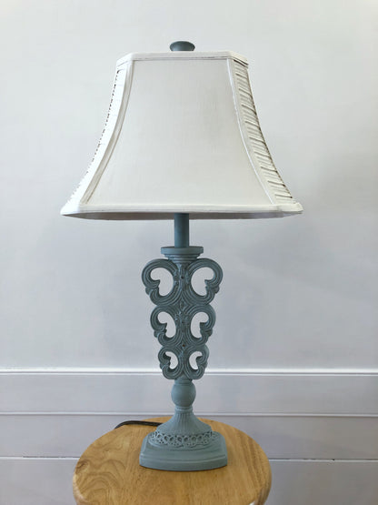 Farmhouse lamp with painted shade