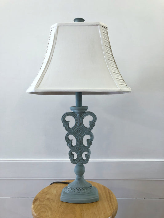 Farmhouse lamp with painted shade