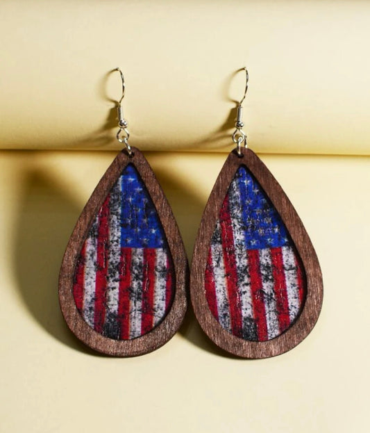 USA Flag teardrop earrings