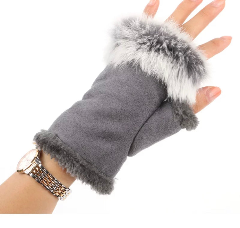 Faux fur Fingerless Gloves